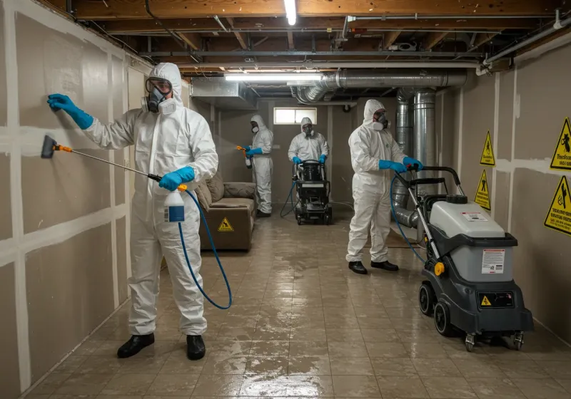 Basement Moisture Removal and Structural Drying process in West Lynchburg, VA